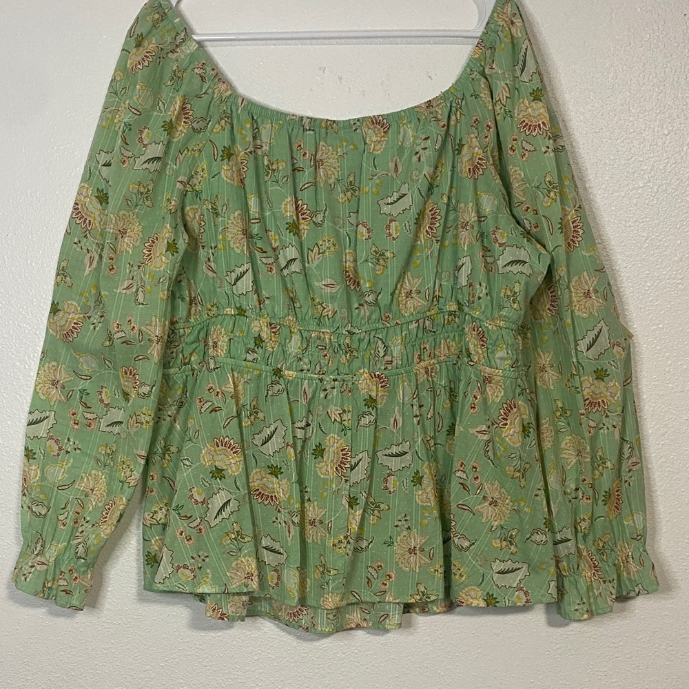 Torrid Mint Floral Peplum Blouse Size 2X - Picture 9 of 15